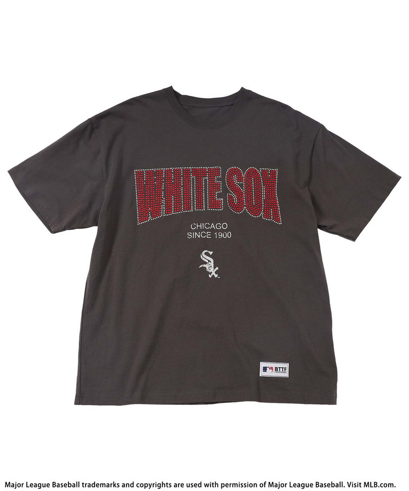 【MLB】Rhinestone-Embellished Tee 詳細画像 レッド系 2