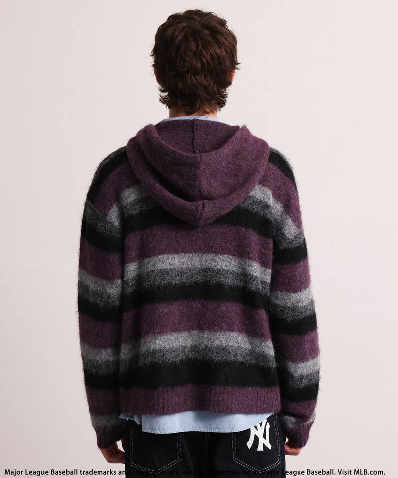 【MLB】Knit Zip Hoodie 詳細画像 パープル 3