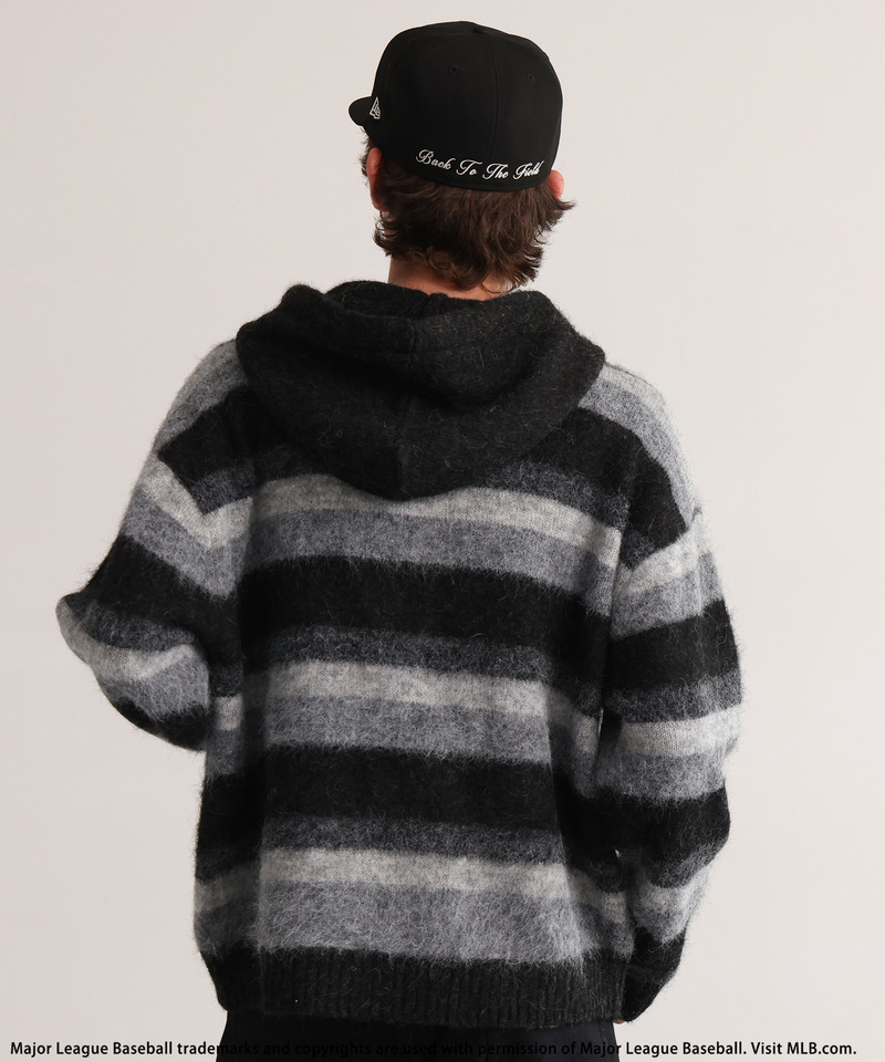 【MLB】Knit Zip Hoodie 詳細画像 ブラック 3
