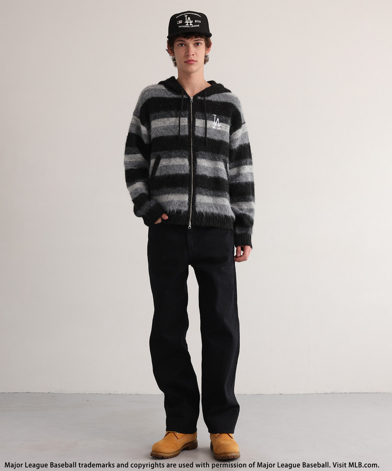 【MLB】Knit Zip Hoodie 詳細画像 ブラック 4