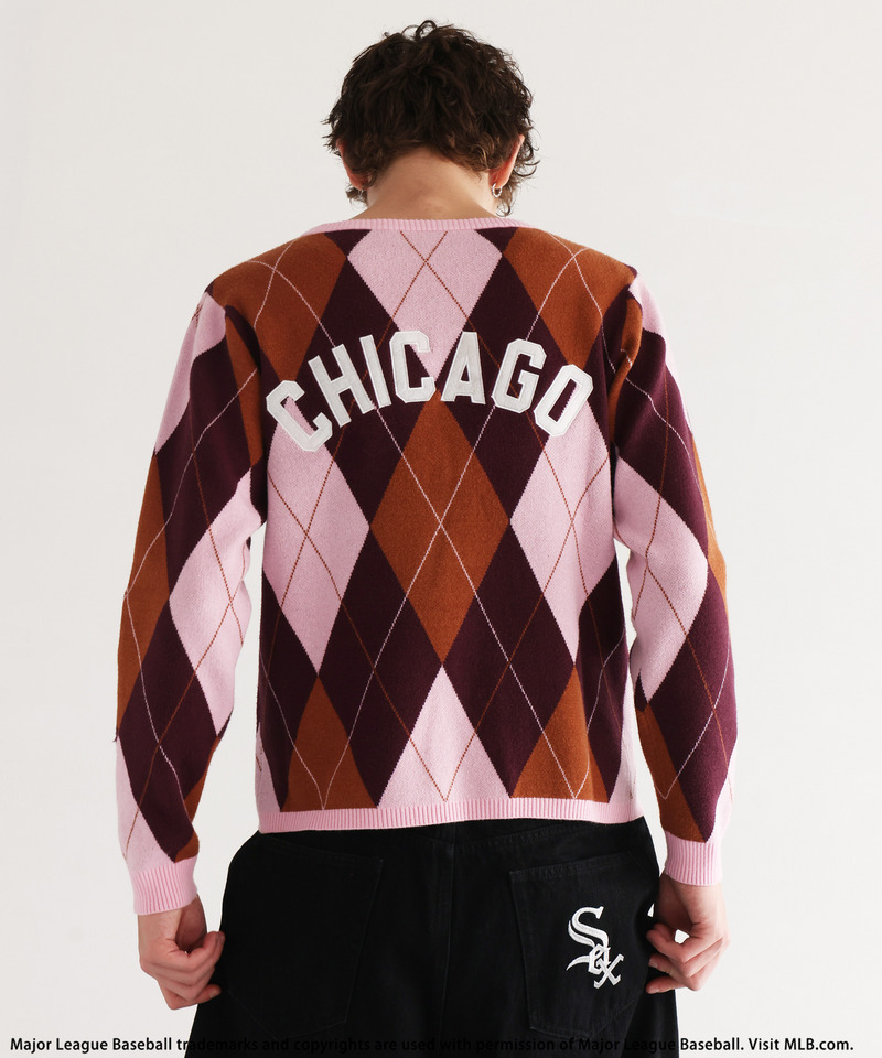 【MLB】Argyle Knit 詳細画像 ピンク 2