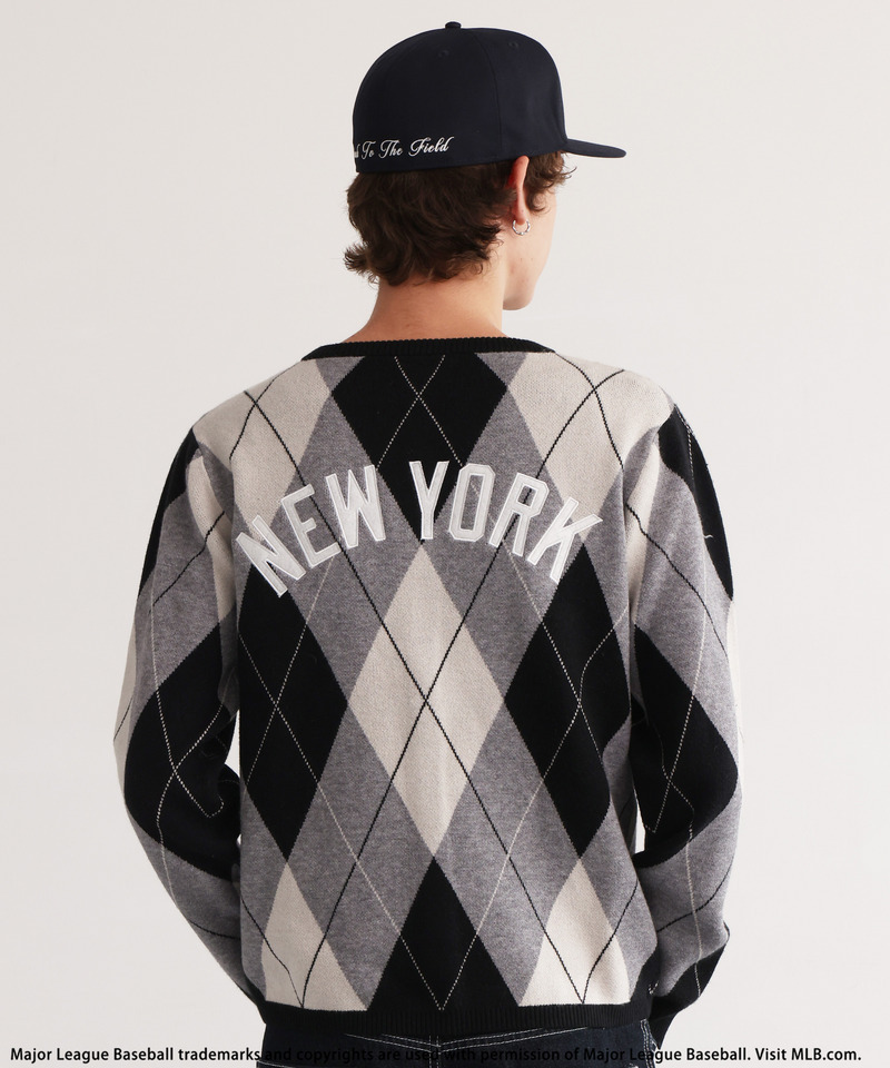 【MLB】Argyle Knit 詳細画像 ブラック 2