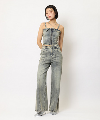 デニムビスチェセットアップ