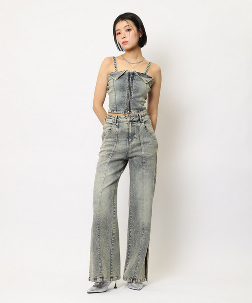 デニムビスチェセットアップ 詳細画像