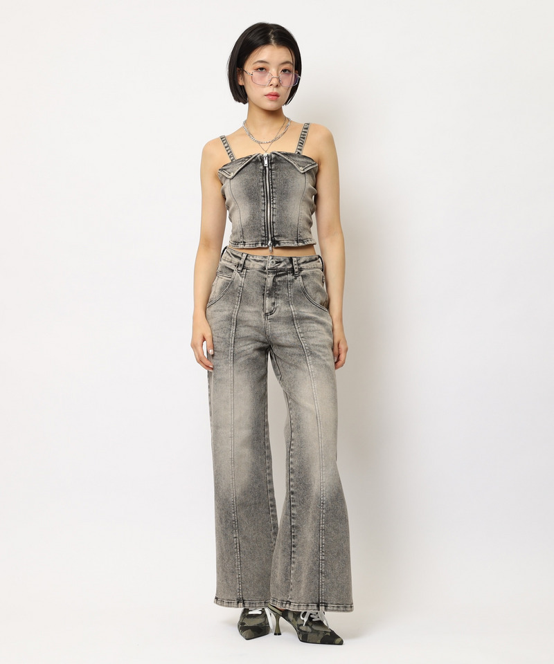 デニムビスチェセットアップ 詳細画像 ブラックデニム 1