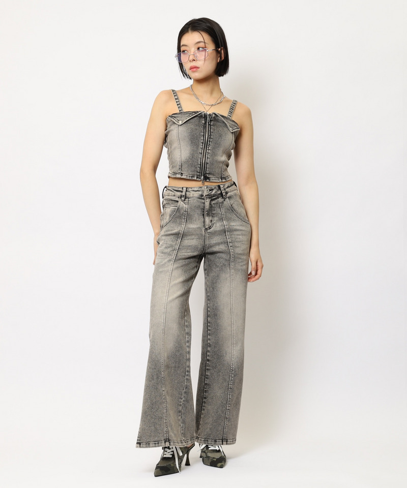 デニムビスチェセットアップ 詳細画像 ブラックデニム 2