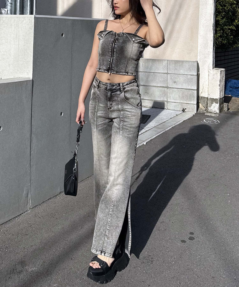 デニムビスチェセットアップ 詳細画像 ブラックデニム 4