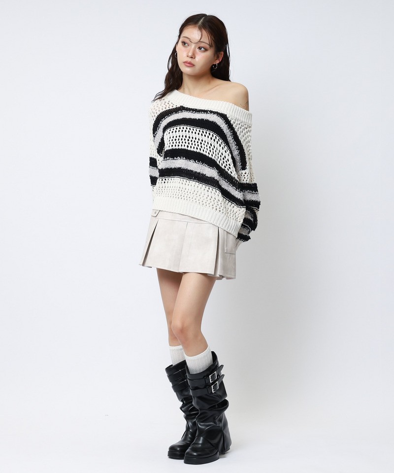 合皮プリーツスカート 詳細画像 オフホワイト 6