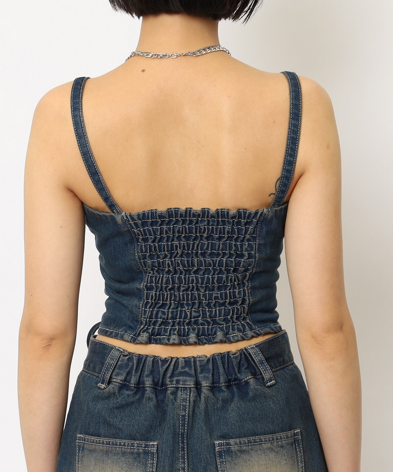 レースアップデニムビスチェ 詳細画像 デニムブルー 9