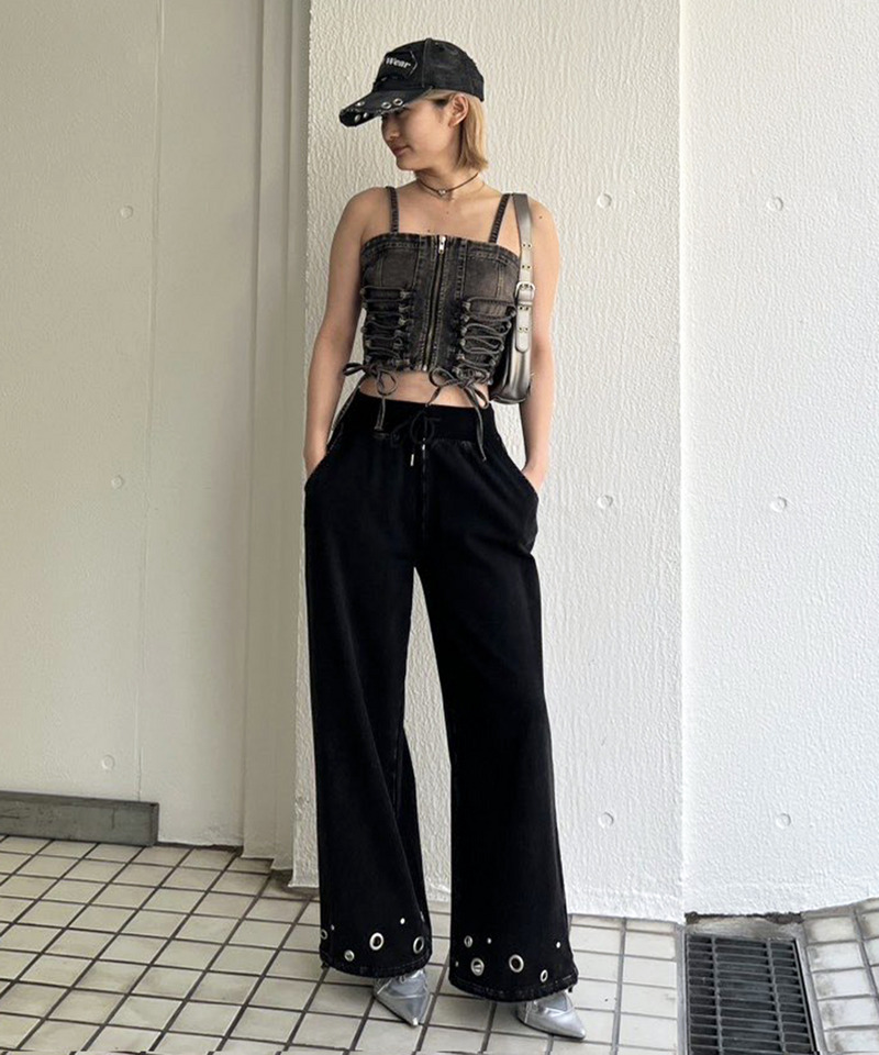 レースアップデニムビスチェ 詳細画像 ブラックデニム 3