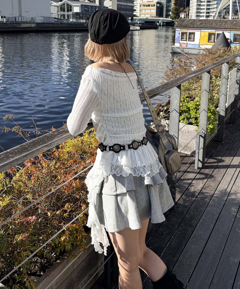 イレヘムワンショルレーストップス 詳細画像 ホワイト 3