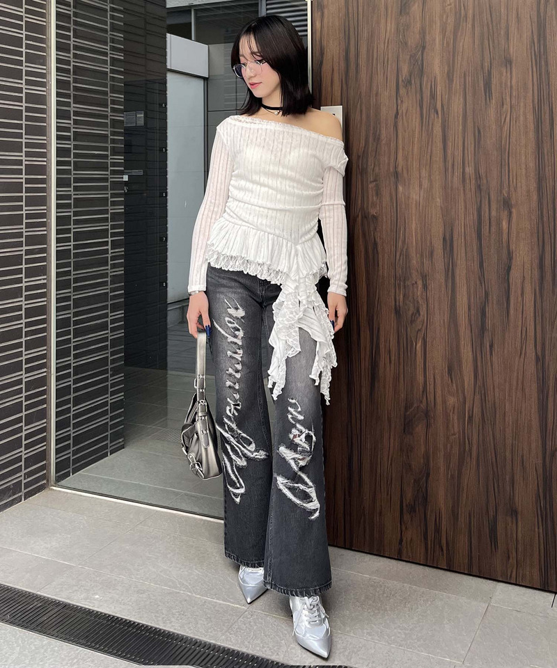 イレヘムワンショルレーストップス 詳細画像 ホワイト 5