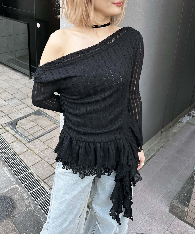 イレヘムワンショルレーストップス 詳細画像 ブラック 1