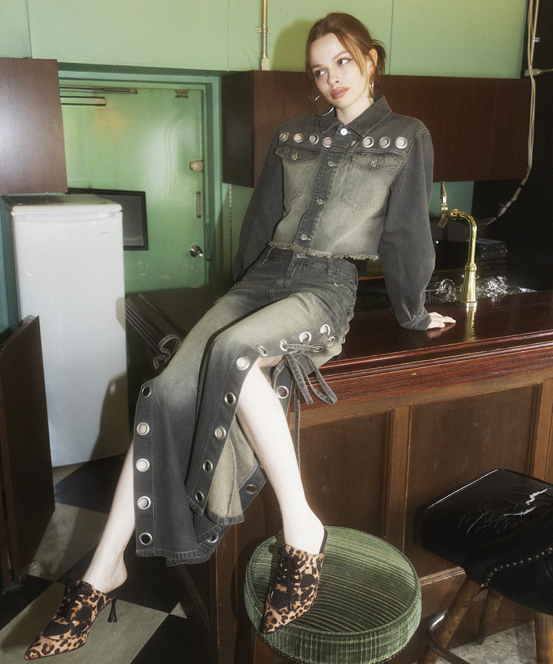 アイレットデニムジャケット 詳細画像 ブラックデニム 2