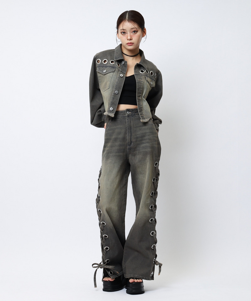 アイレットデニムジャケット 詳細画像 ブラックデニム 9