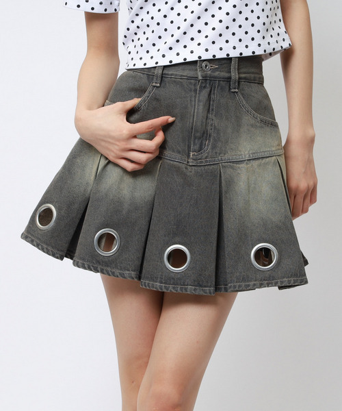 アイレットプリーツスカート 詳細画像