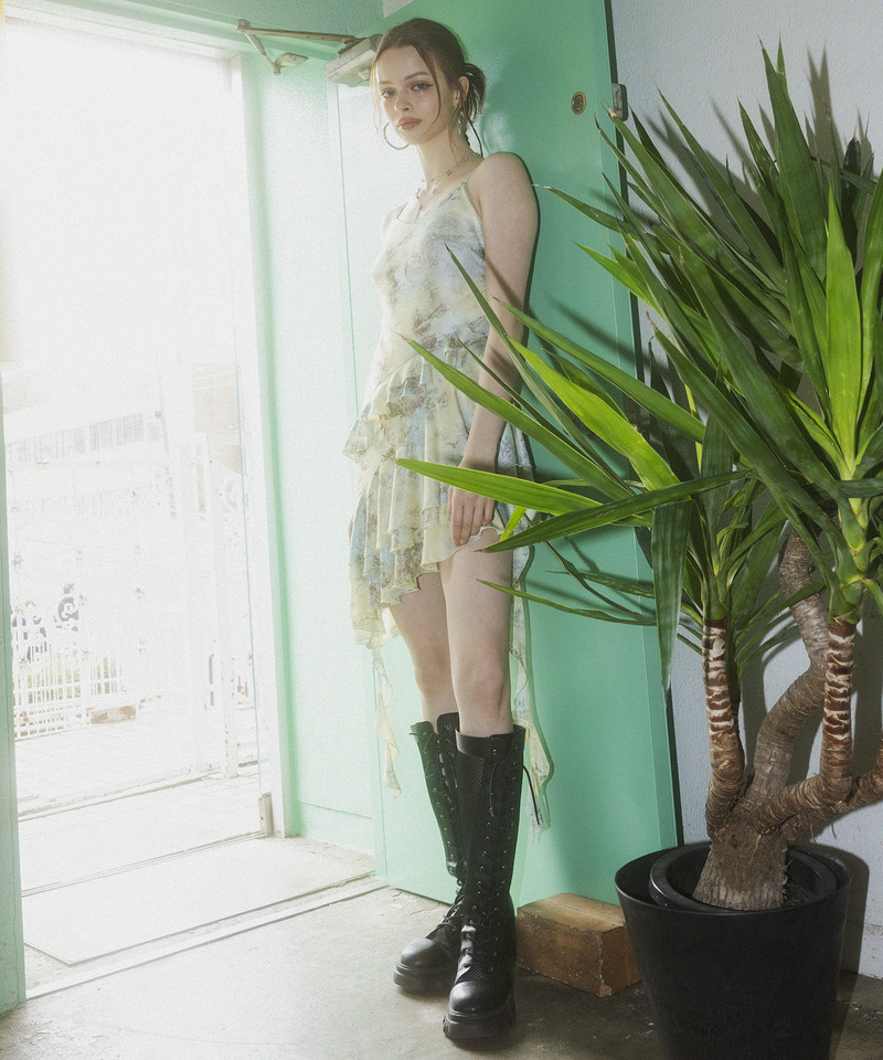 ティアードデザインイレヘムキャミワンピース 詳細画像 イエロー 3