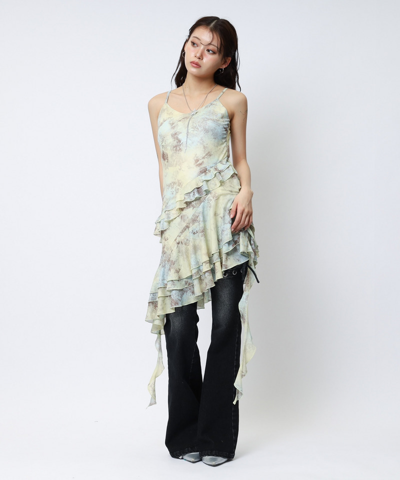 ティアードデザインイレヘムキャミワンピース 詳細画像 イエロー 7