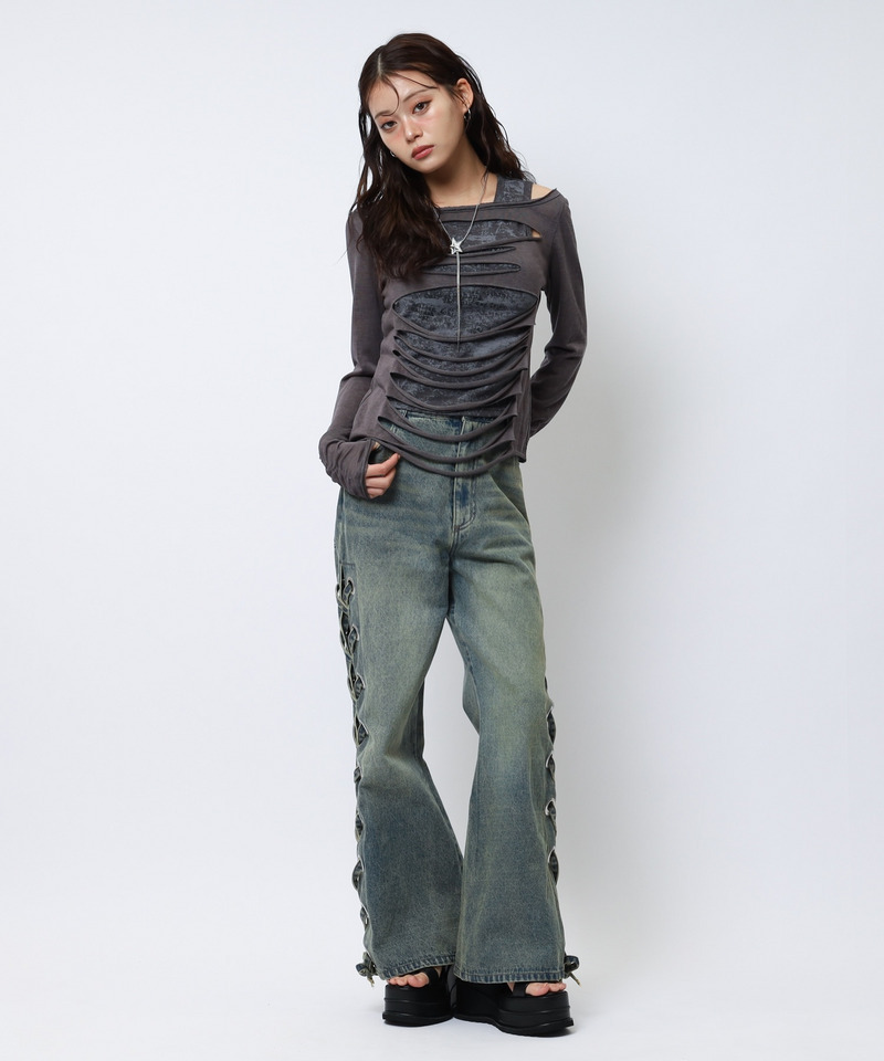 デザインアンサンブルトップス 詳細画像 グレー 6