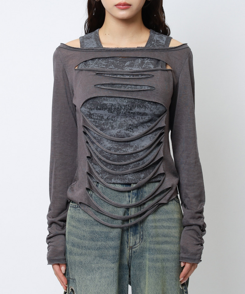 デザインアンサンブルトップス 詳細画像 グレー 8