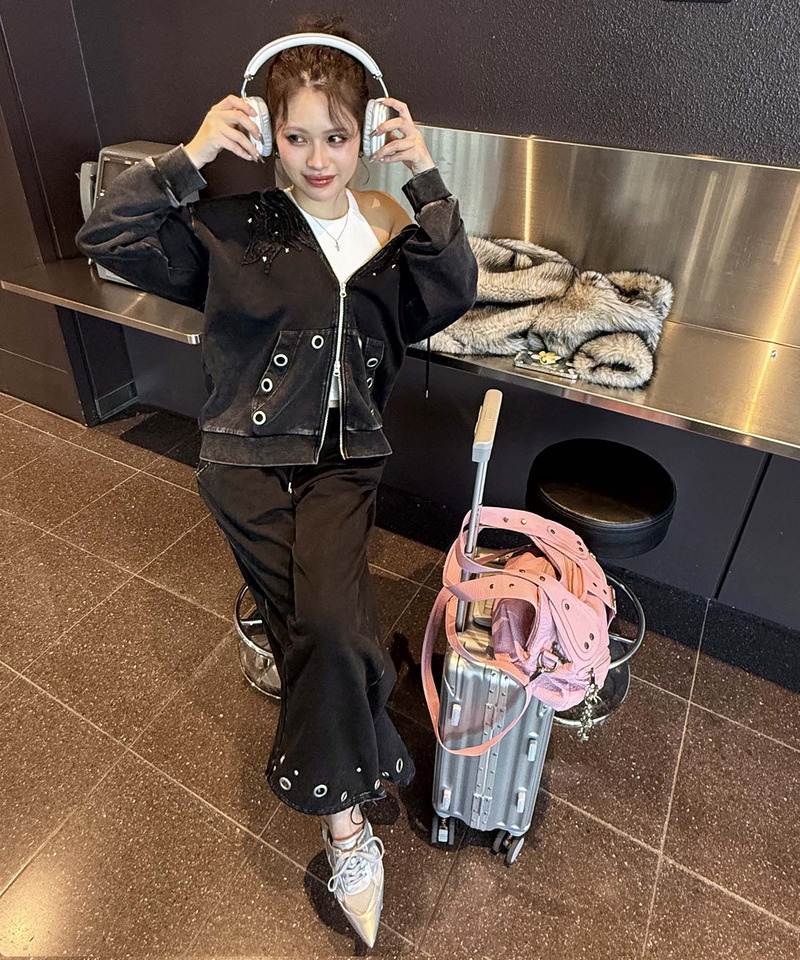 アイレットスウェットパンツ 詳細画像 ブラック 10