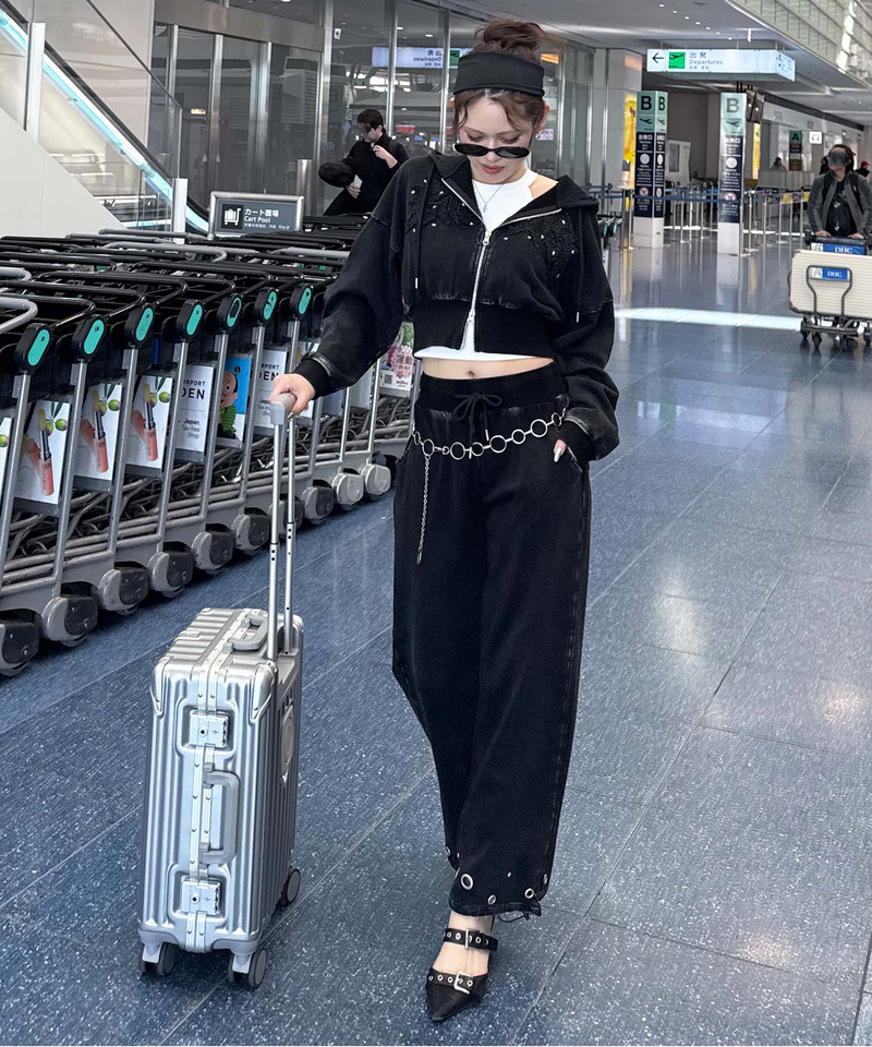 アイレットスウェットパンツ 詳細画像 ブラック 3