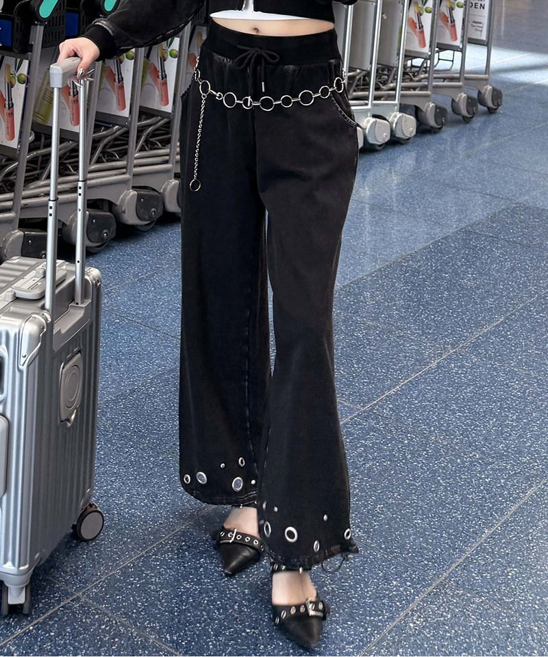 アイレットスウェットパンツ 詳細画像 ブラック 5