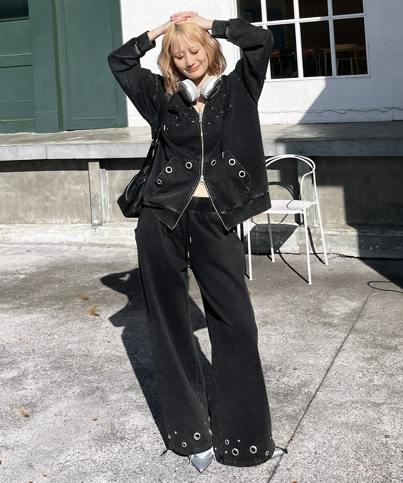 アイレットスウェットパンツ 詳細画像 ブラック 6