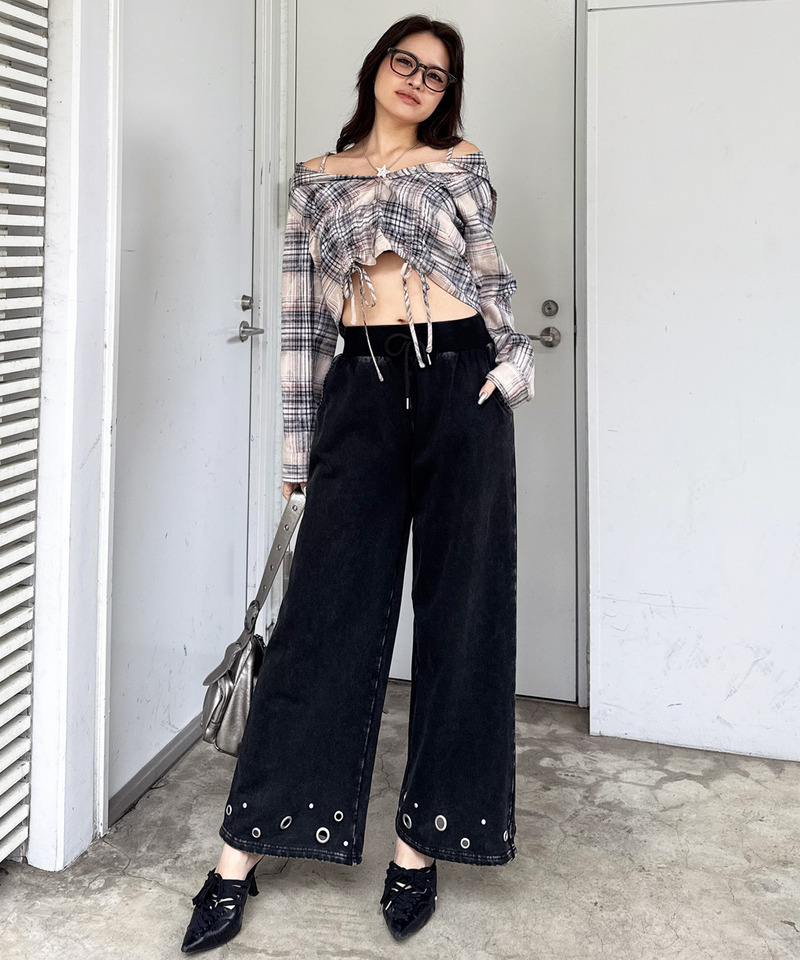 アイレットスウェットパンツ 詳細画像 ブラック 8