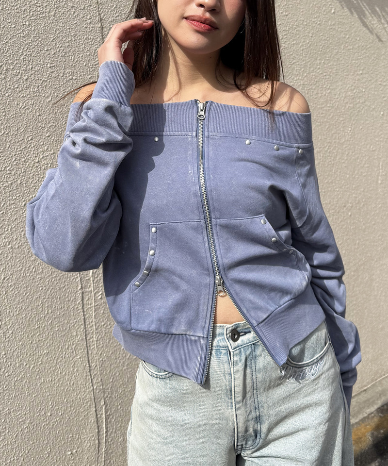 フロストオフショルトップス 詳細画像 ブルー 1