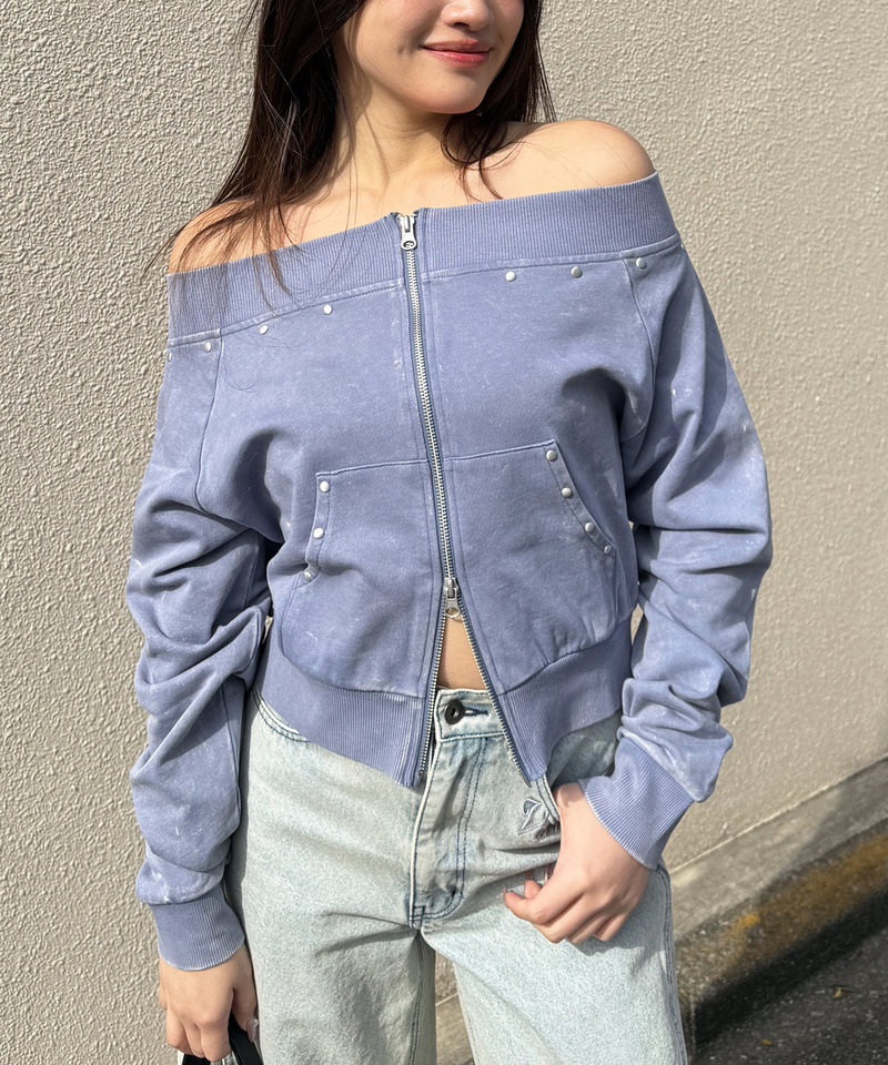 フロストオフショルトップス 詳細画像 ブルー 2