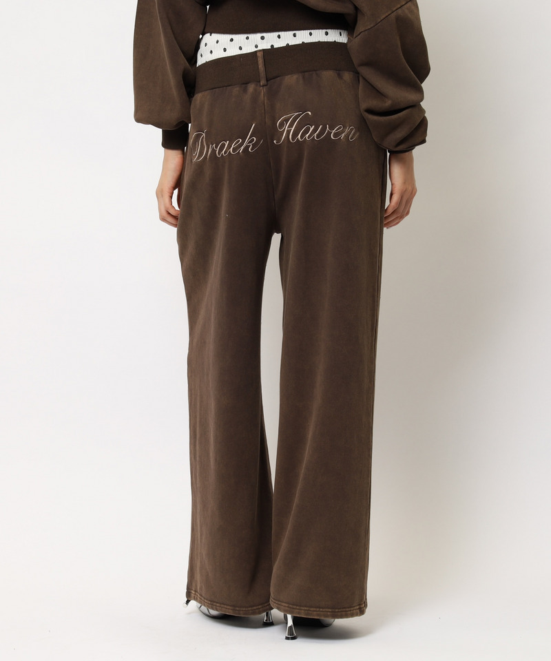 ウエストデザインバックロゴ刺しゅうパンツ 詳細画像 ブラウン 1