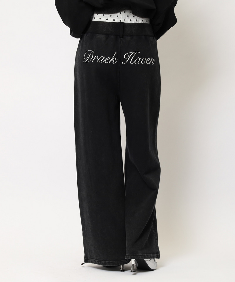 ウエストデザインバックロゴ刺しゅうパンツ 詳細画像 ブラック 6