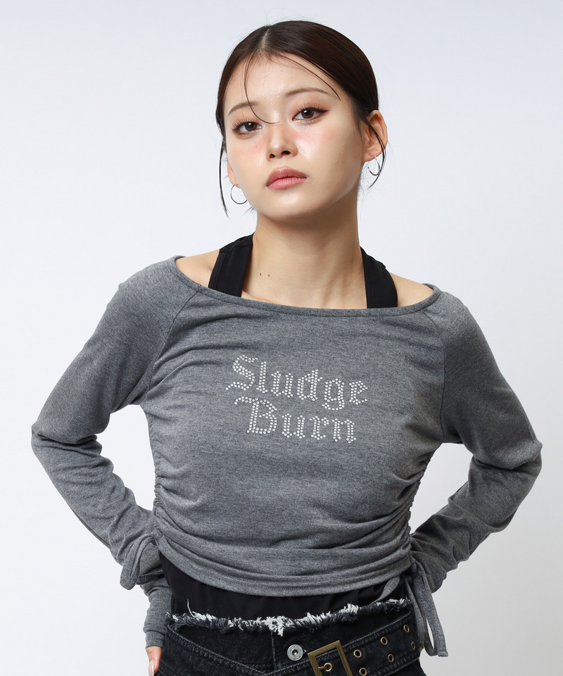 ラインストーンロゴアンサンブルトップス 詳細画像 グレー系 2