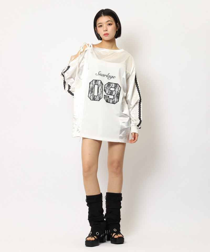 ワンショルダーナンバリングレーストップス 詳細画像 ホワイト 10