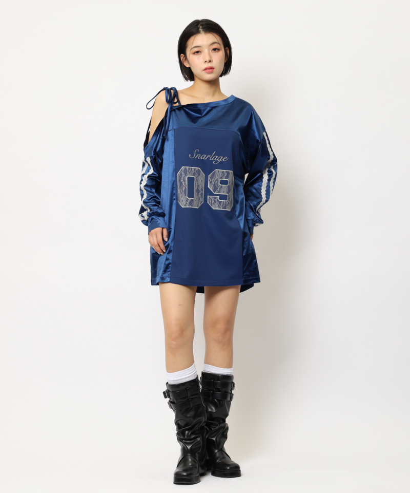 ワンショルダーナンバリングレーストップス 詳細画像 ブルー 3