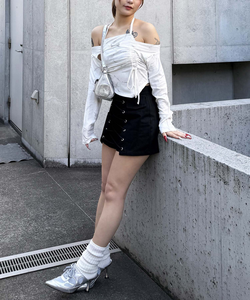 ビット付きダブルギャザ-トップス 詳細画像 オフホワイト 5