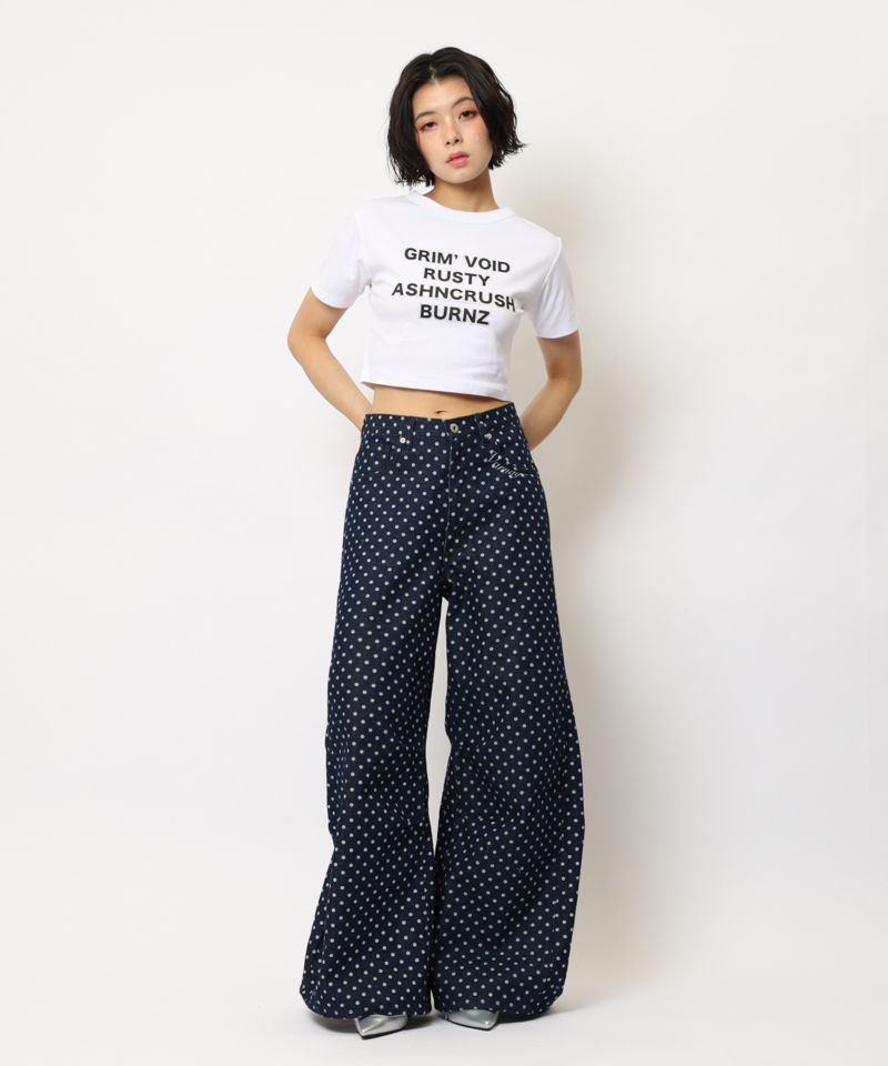 ドット柄バレルレッグパンツ 詳細画像 ドット 4