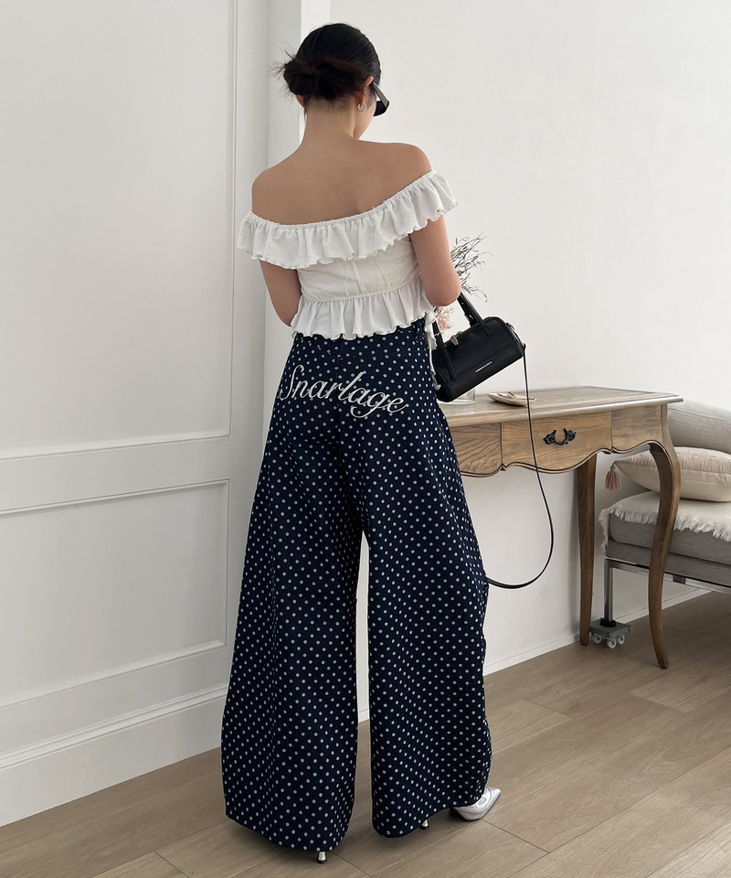 オフショルラメラッフルトップス 詳細画像 オフホワイト 10