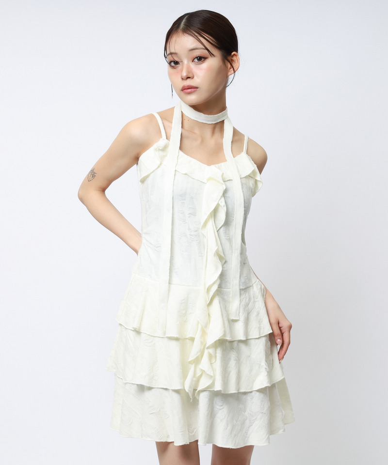 チョーカーティアードダメージワンピース 詳細画像 オフホワイト 5