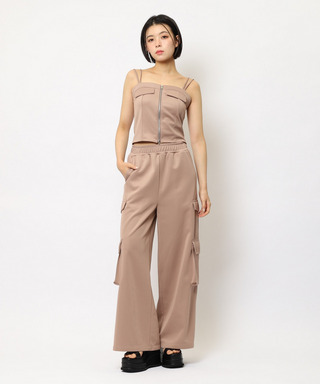 ダブルZIPキャミパンツセットアップ