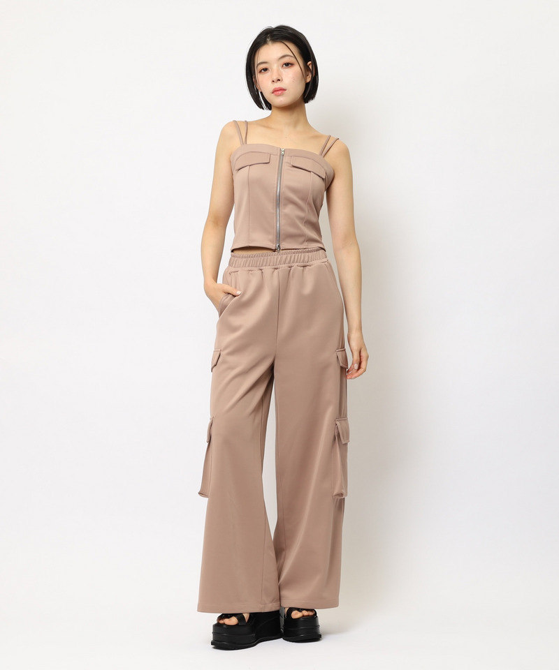 ダブルZIPキャミパンツセットアップ 詳細画像 ベージュ 1