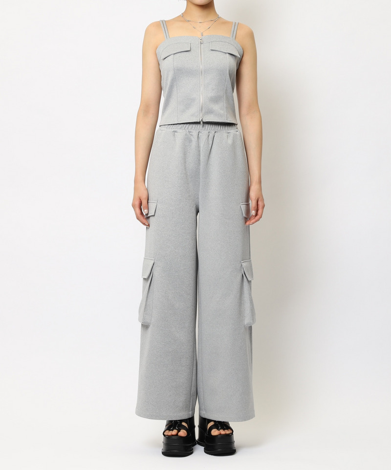 ダブルZIPキャミパンツセットアップ 詳細画像 グレー 9