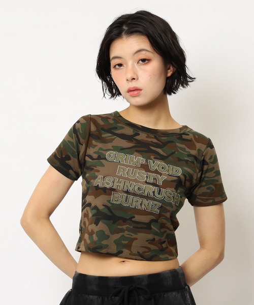 ラインストーンロゴミニTシャツ 詳細画像