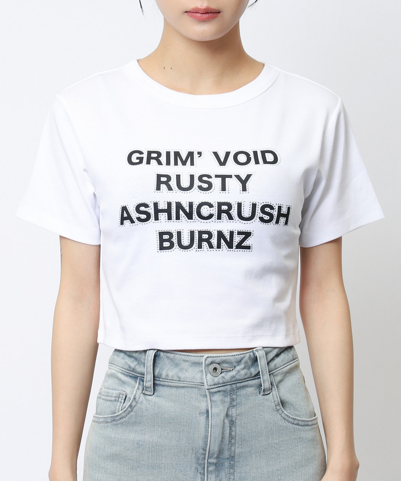 ラインストーンロゴミニTシャツ 詳細画像 ホワイト 10