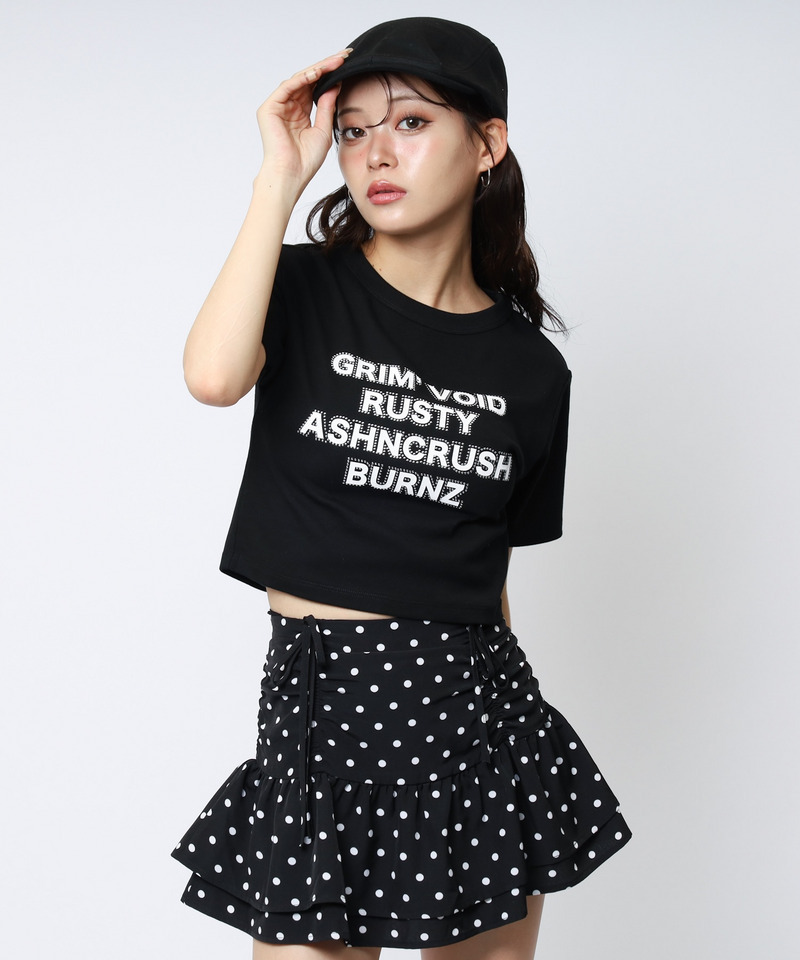 ラインストーンロゴミニTシャツ 詳細画像 ブラック 2