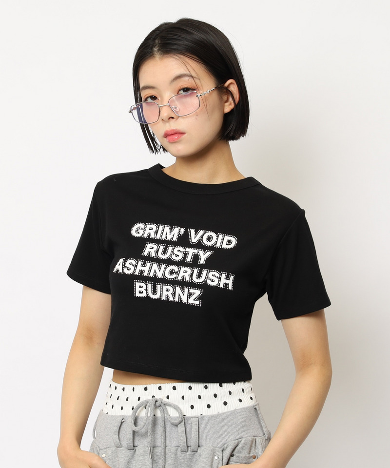 ラインストーンロゴミニTシャツ 詳細画像 ブラック 6