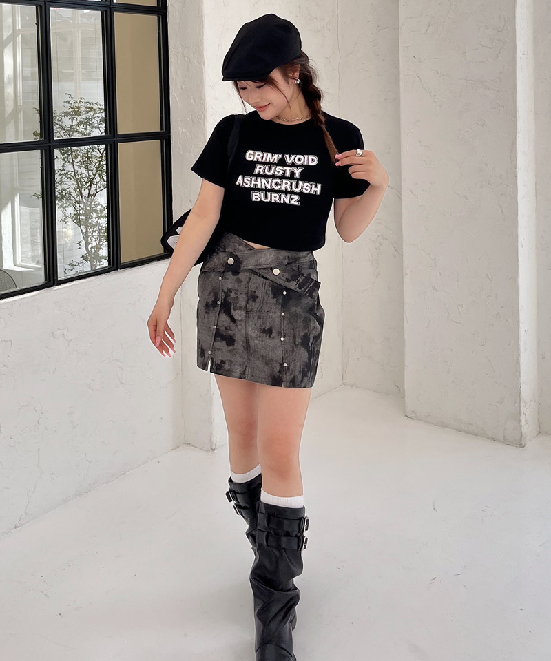 ラインストーンロゴミニTシャツ 詳細画像 ブラック 9