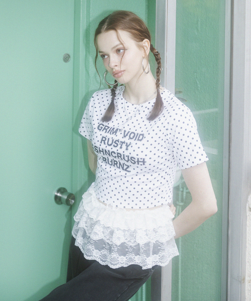 ラインストーンロゴミニTシャツ 詳細画像 ドット 2