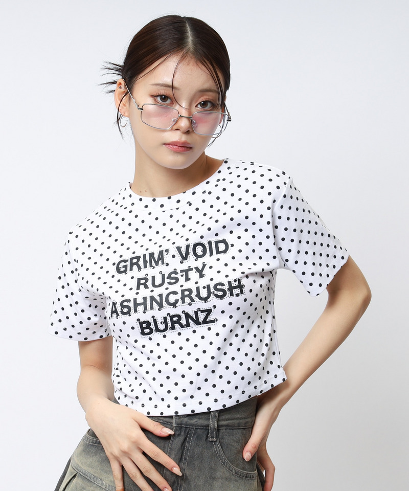 ラインストーンロゴミニTシャツ 詳細画像 ドット 7